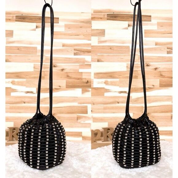 ZARA
STUDDED SOFT BUCKET BAG in Black/ New No Tags - Picture 6 of 10